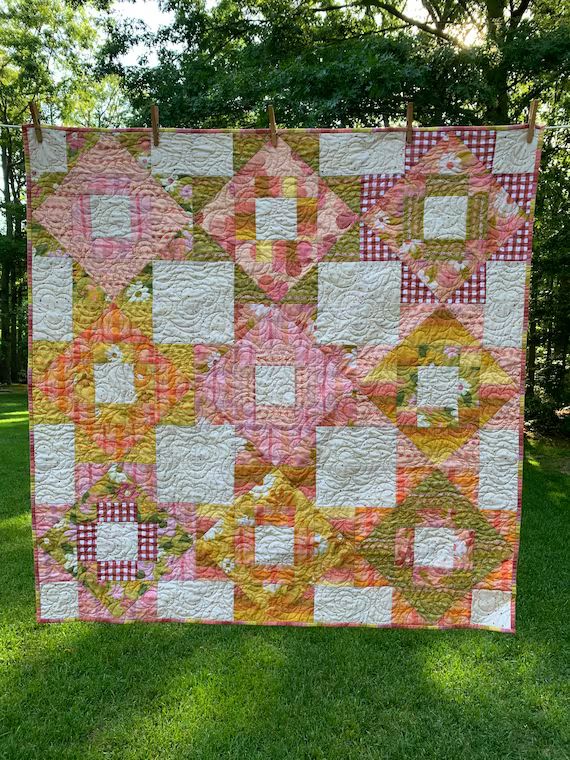 Meadowland Baby Girl Quilt Modern Baby Girl Quilt Flower | Etsy | Etsy (US)
