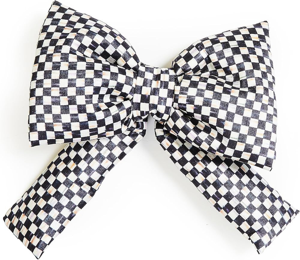 MACKENZIE-CHILDS Bow, Christmas Bow for Home Decor or Gifts, Small, Black-and-White Courtly Check | Amazon (US)