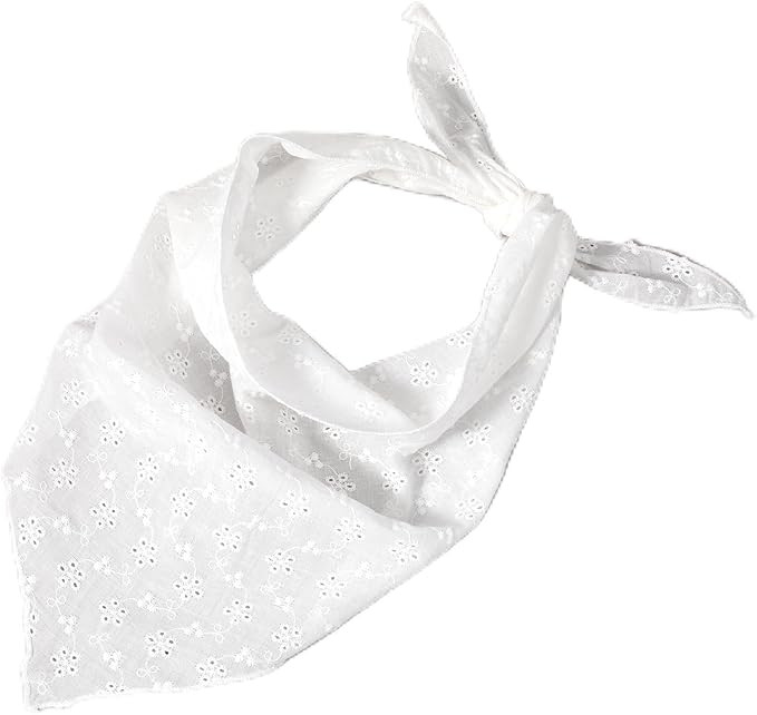 Lusofie Hair Bandanas for Women White Head Scarf Eyelet Embroidered Head Kerchief for Women’s H... | Amazon (US)