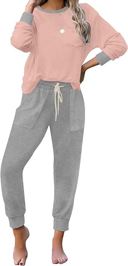 luvamia Womens Pajama Set Women Loungewear Sets Long Sleeve Lounge Sets for Women Loungewear Wome... | Amazon (US)