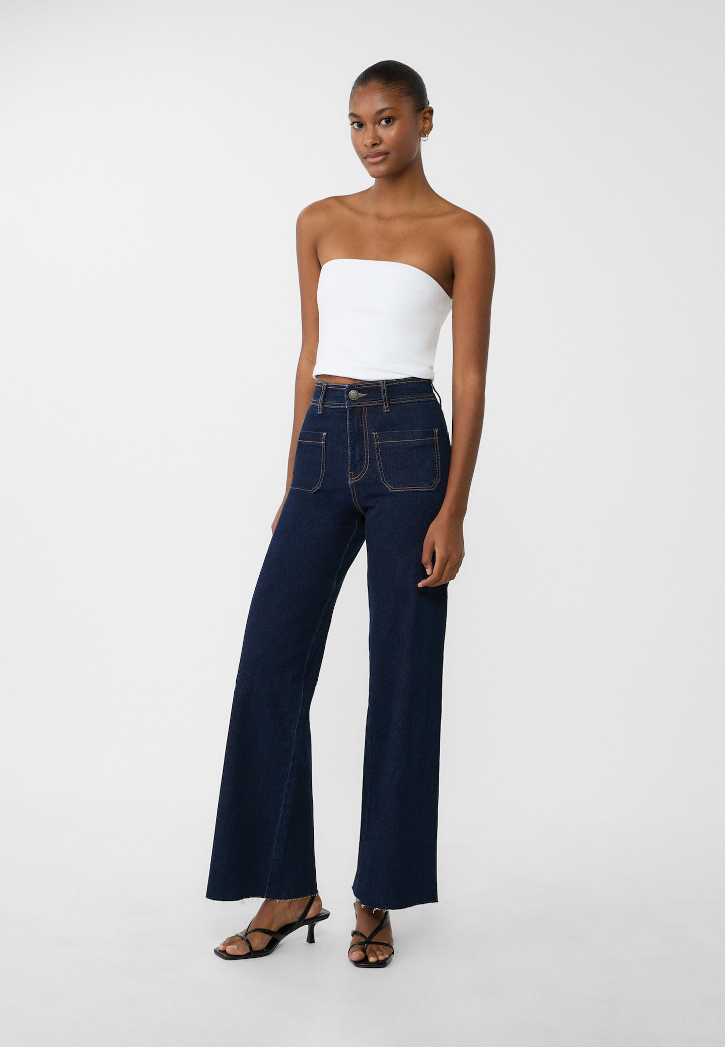 Straight-fit jeans with pockets - Women's Jeans | Stradivarius United Kingdom | Stradivarius (UK)