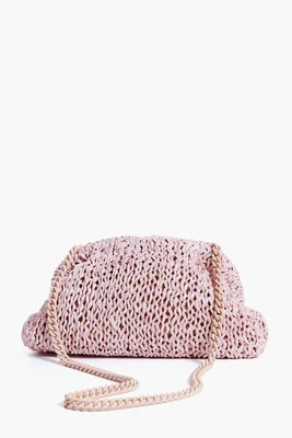 Pale Pink Raffia Game Clutch | Tuckernuck (US)