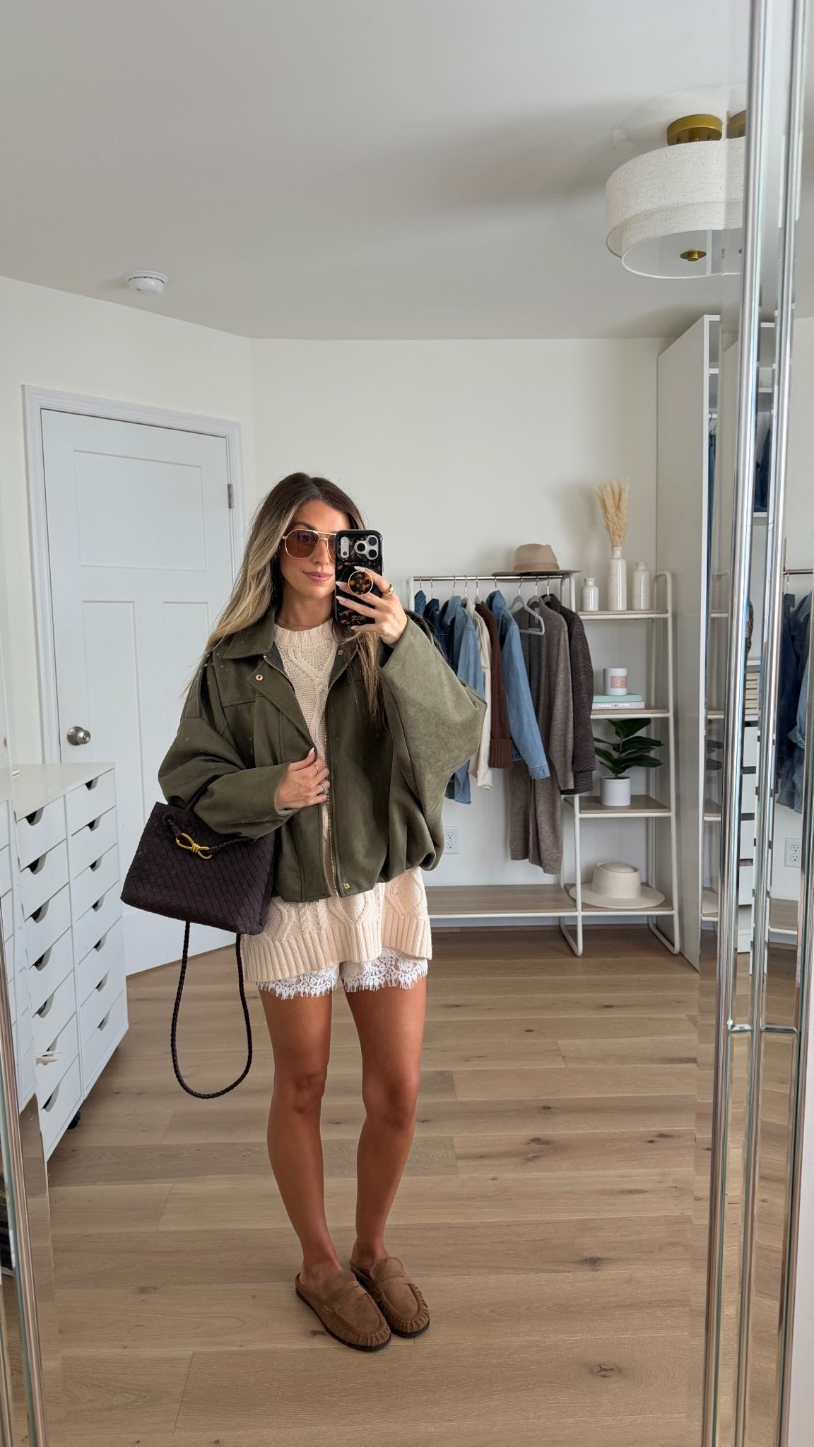 Casual chic fall ootd! Head to toe Amazon 🍂
+ jacket: xs/s
+ sweater: small 
+ lace shorts: small
+ mules: true to size 

Amazon outfit
Amazon style
Amazon fashion 
Amazon ootd 
Amazon jacket
Amazon sweater

#LTKootd #LTKPetite #LTKSeasonal
