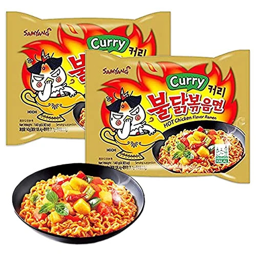Samyang Ramen Korean Noodles Hot/Mild / Stir Fries/Soups (Buldak Curry.2Pack) Buldak Curry 4.93 O... | Walmart (US)