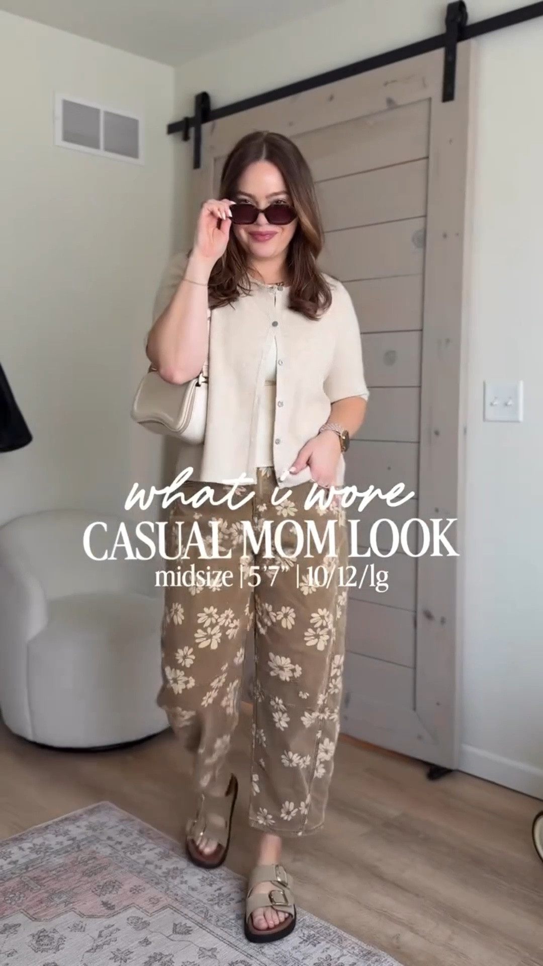 Spring but make it neutral 🤎// these pants are like denim but feel sooo much comfier 👖🌼 

#springootd #barreljeans #momspringlook #midsizeoutfitinspo