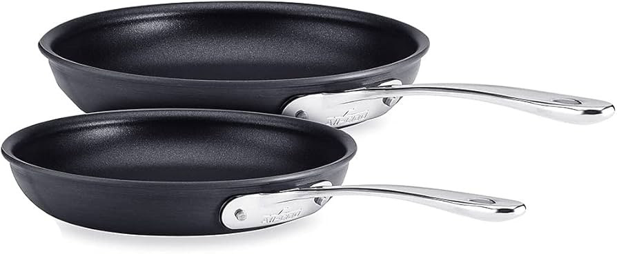 All-Clad HA1 Hard Anodized Nonstick Fry Pan Set 2 Piece, 8, 10 Inch Induction Oven Broiler Safe 5... | Amazon (US)