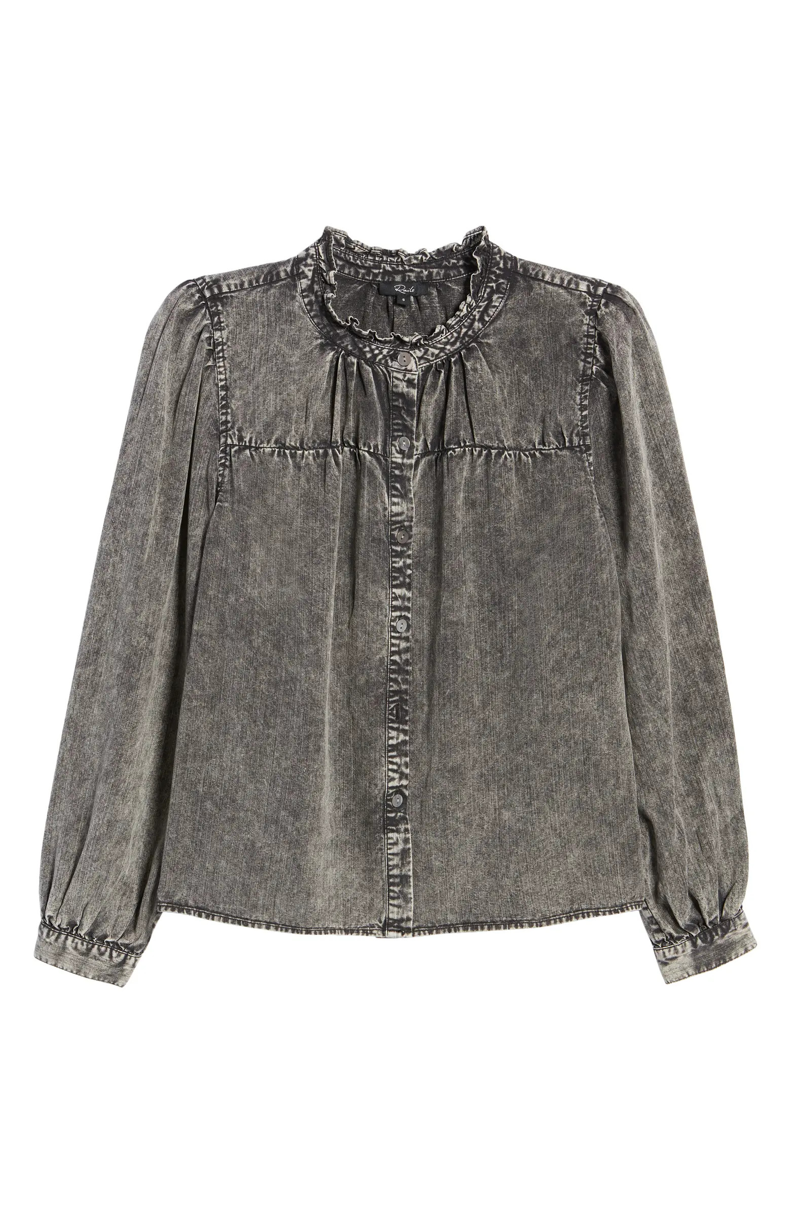 Camille Acid Wash Denim Blouse | Nordstrom