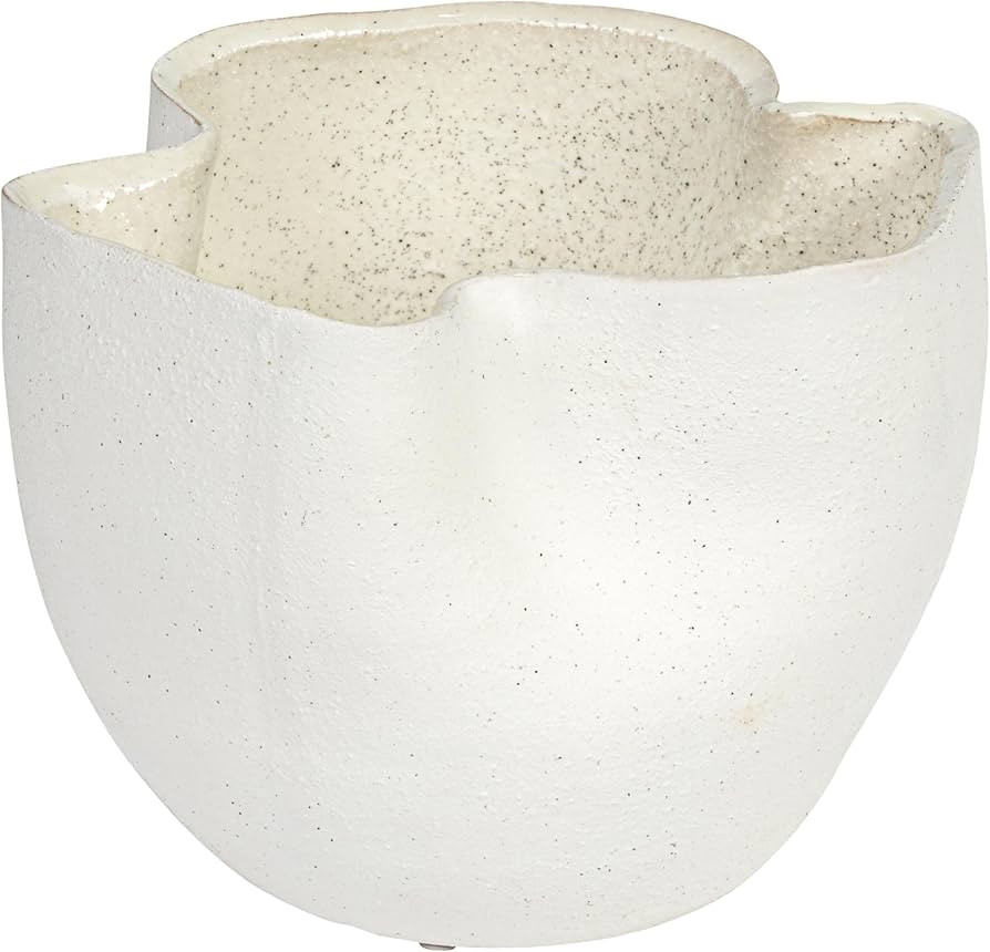 Bloomingville 7.25 Inches Stoneware Ruffled Planter with Sand Finish and Reactive Glaze, Holds 4 ... | Amazon (US)