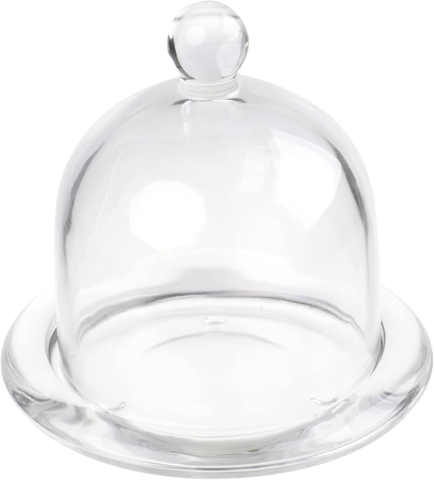Glass Dessert Dome with Base, Mini Decorative Cake Tray with Glass Dome Cover, Cake Fruit Display... | Amazon (US)