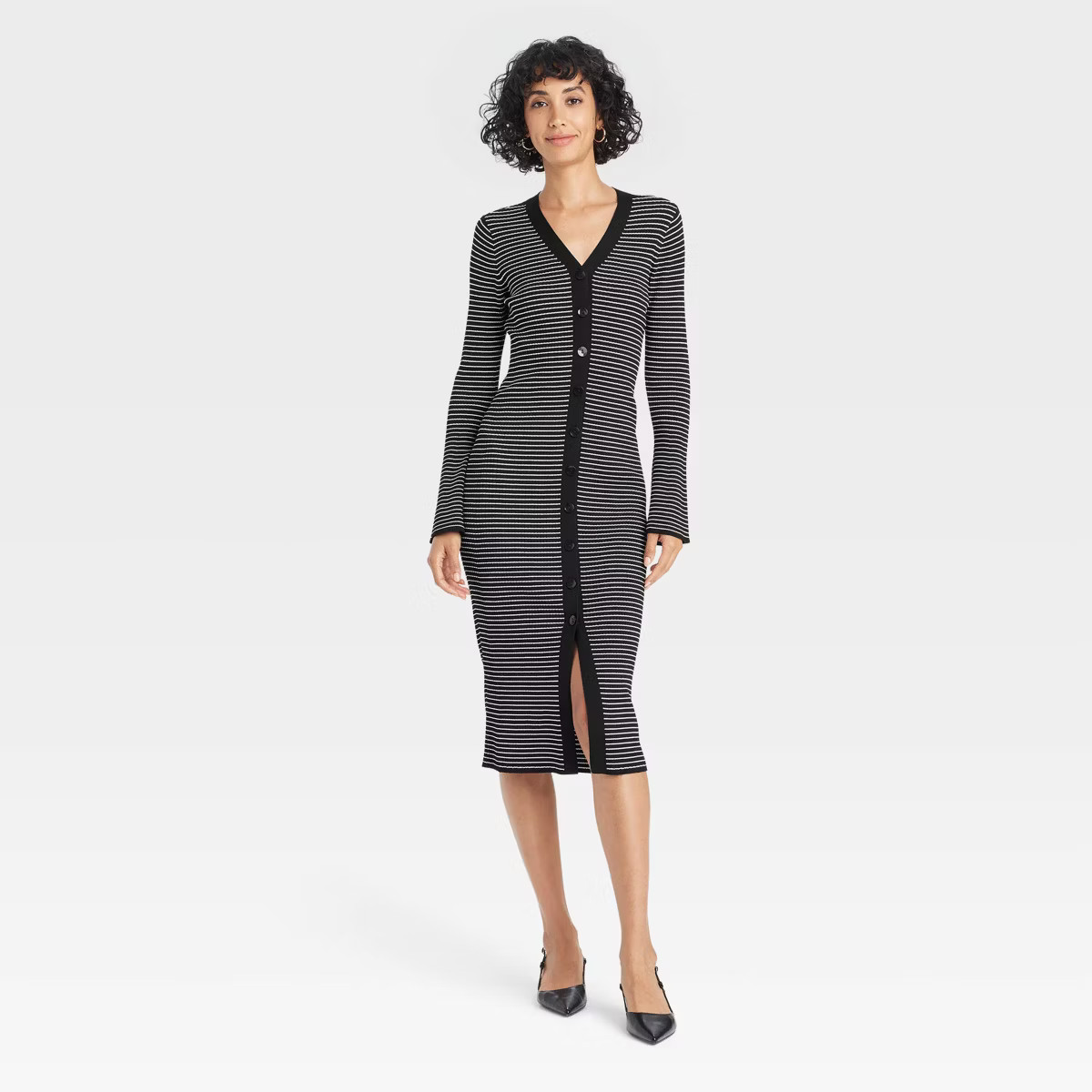 Women's Bell Long Sleeve Midi Sweater Dress - A New Day™ | Target