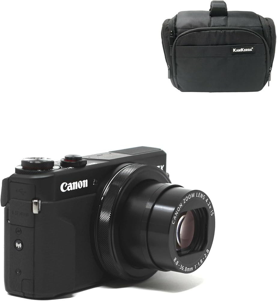 KamKorda Camera Bag + G7 X Mark II Digital Compact Camera Black 2 Year Warranty | Amazon (UK)