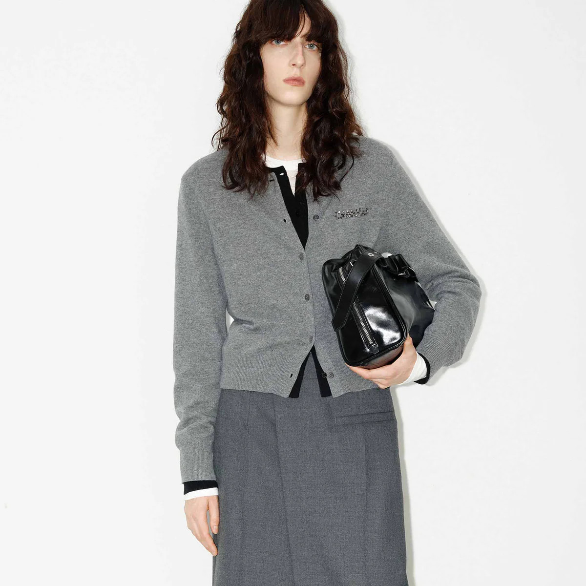 MO&Co. Women's Wool and Cashmere Blend Sequin Detail Regular Cardigan | MO&Co.