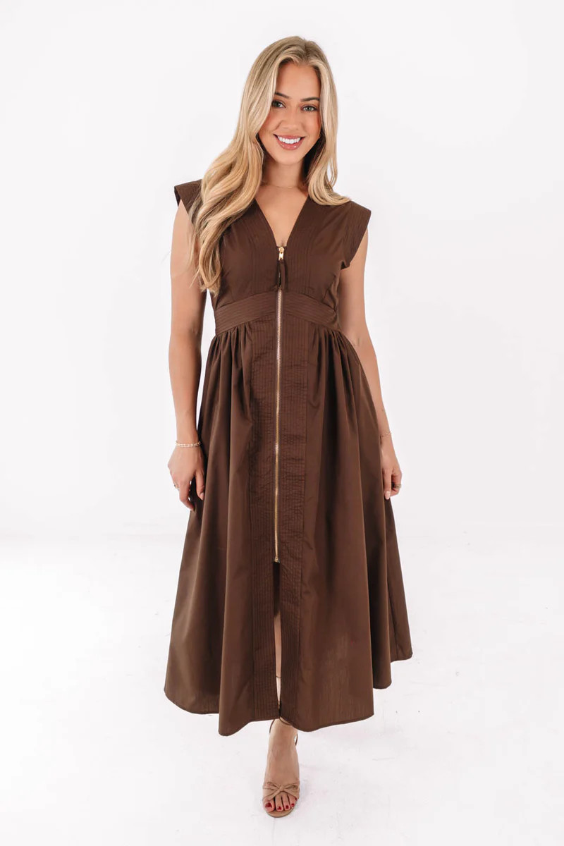 Take The Long Route Midi Dress - Brown | The Impeccable Pig