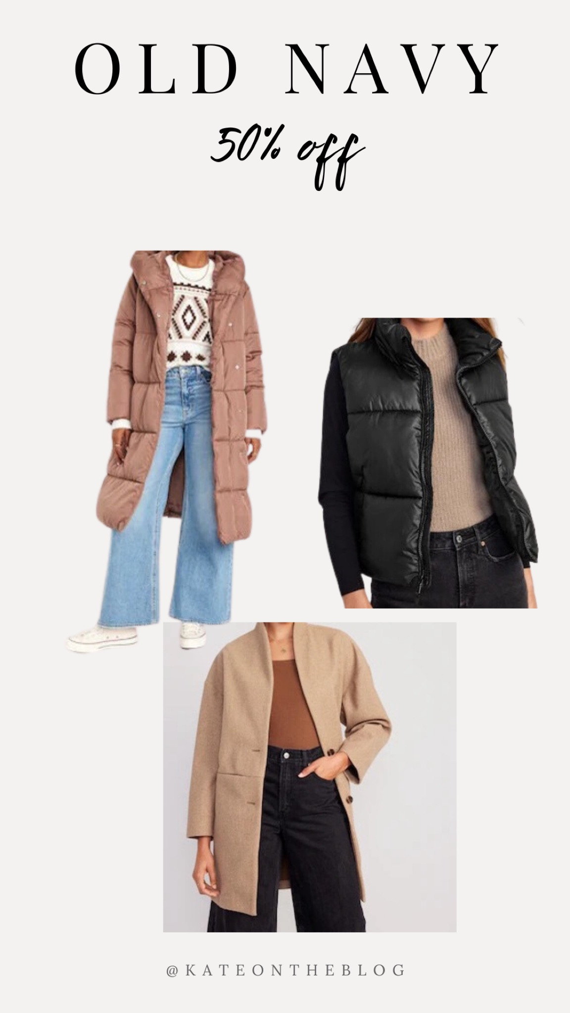 50% off at old navy! Outerwear picks for women 

#LTKfindsunder50 #LTKsalealert #LTKSeasonal
