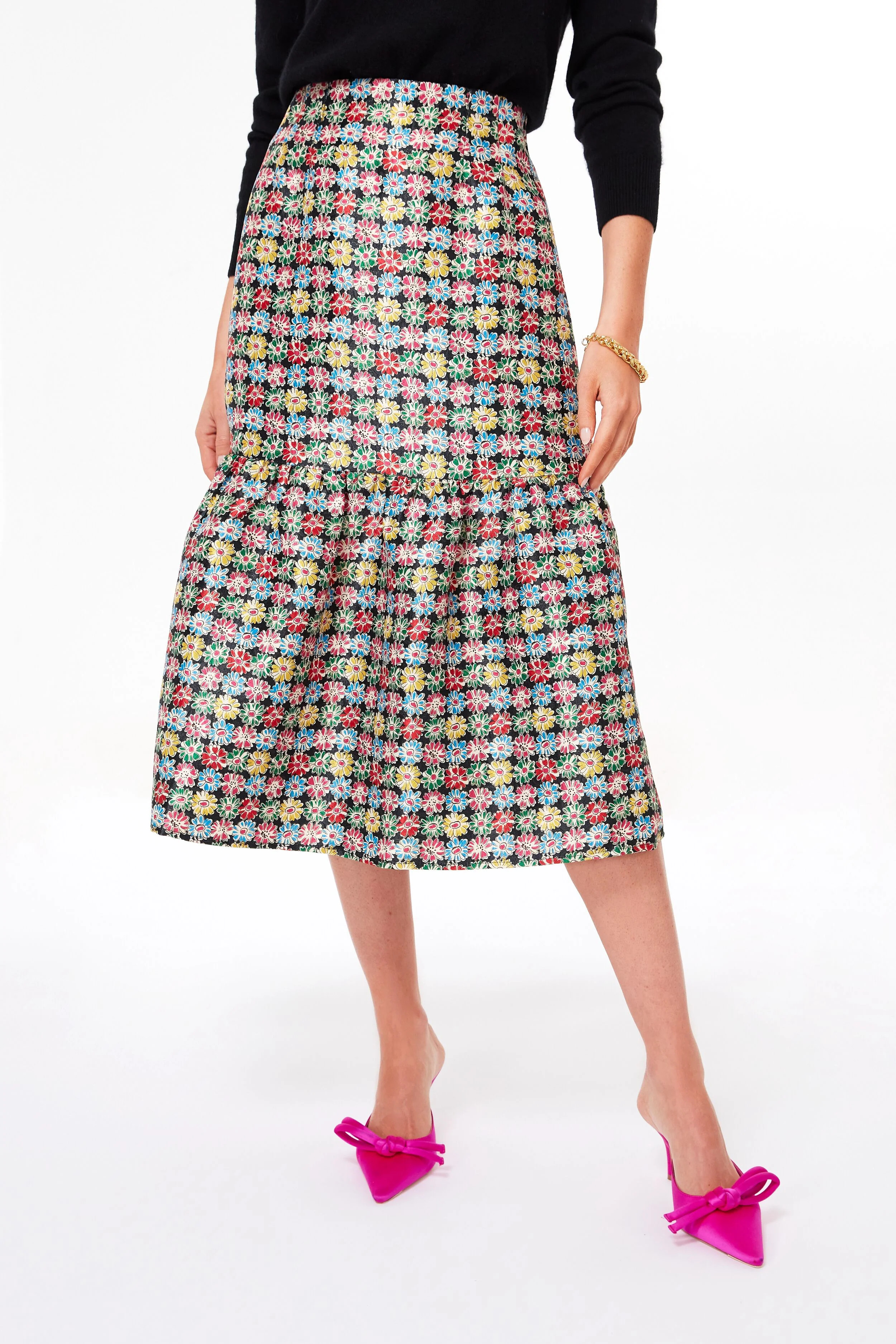 Punchy Jacquard Pink Emilie Skirt | Tuckernuck (US)