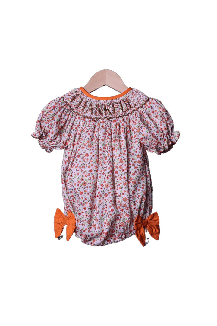 Smocked Thankful Floral Bubble | The Smocked Flamingo