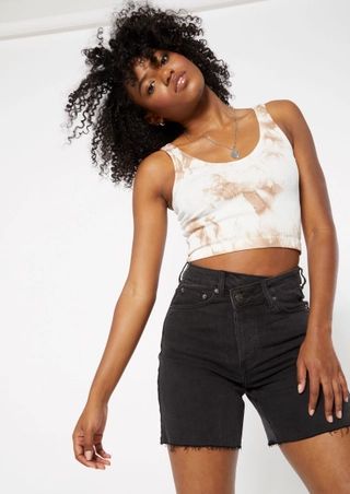 Black Asymmetrical Waist Bermuda Jean Shorts | rue21