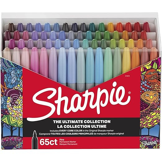 SHARPIE Permanent Markers Ultimate Collection, Fine Point, Assorted Colors, 65 Count | Amazon (US)