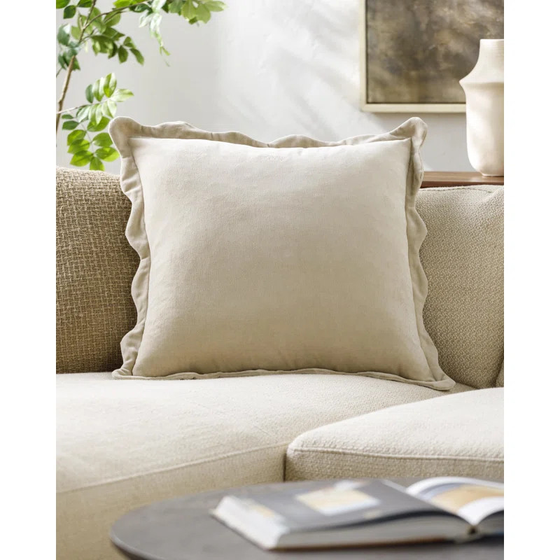 Collier Scalloped Edges Cotton Throw Pillow | Wayfair North America