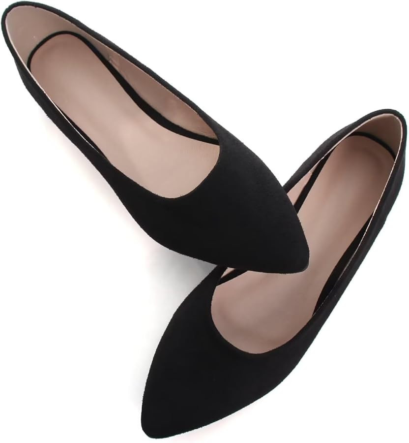 SAILING LU Women's Suede Pointed Toe Ballet Flats Comfortable Wedding Party Slip-On Ballerina Dre... | Amazon (US)