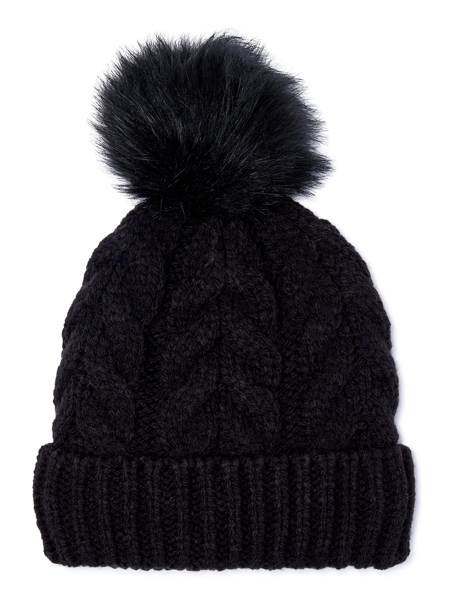 Time and Tru Women’s Cable Knit Pom Beanie | Walmart (US)