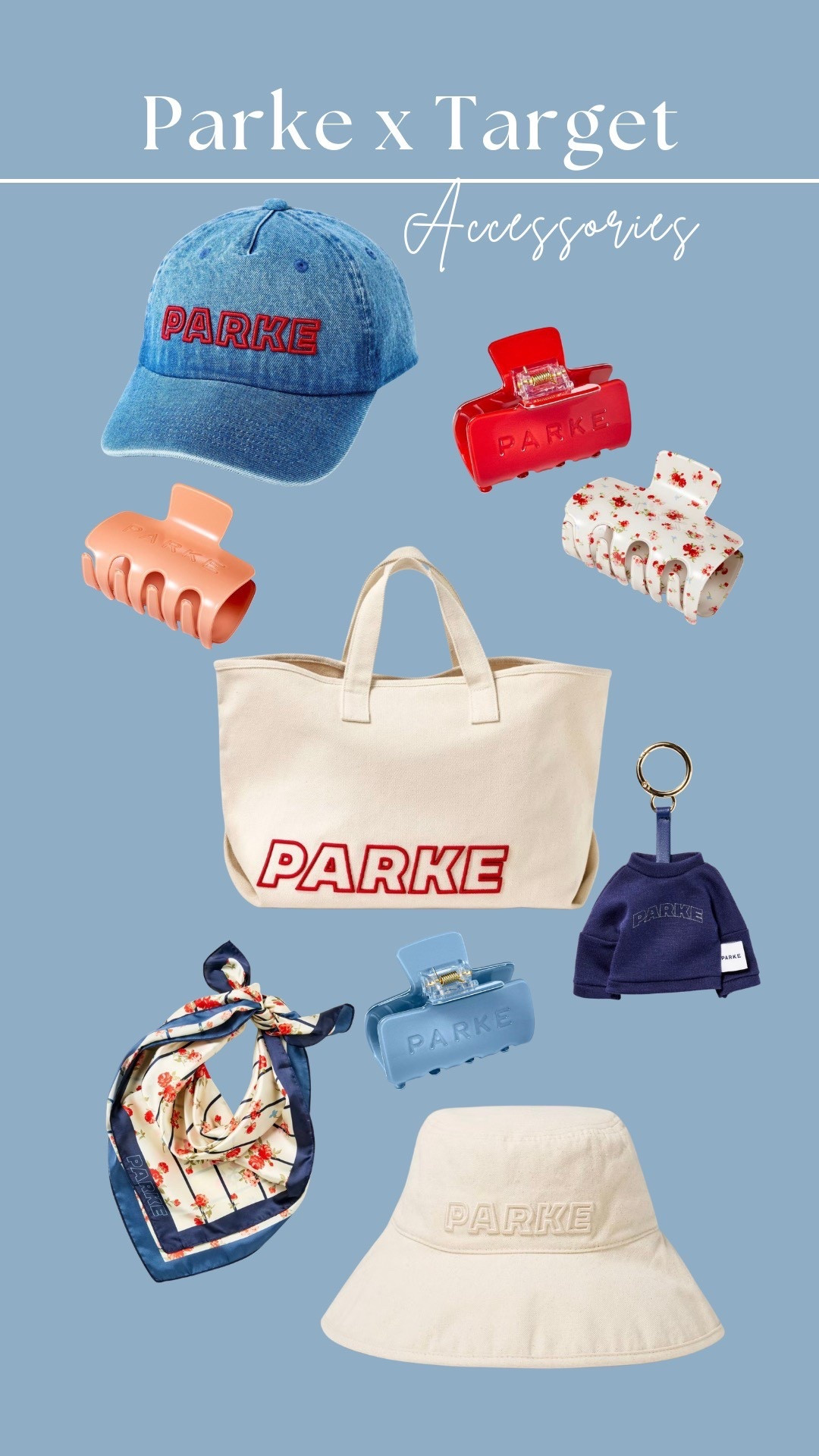 Parke at Target is live now! Grab these perfect Parke accessories while you can, they’ll go quick! The Parke sweatshirt keychain is too good 💙

#LTKMothersDay #LTKActive #LTKTravel