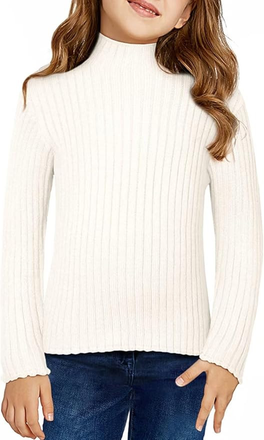 DOKOTOO KIDS Girls Turtleneck Sweater Kids Casual Long Sleeve Knitted Slim Fit Pullover Tops 7-15... | Amazon (US)