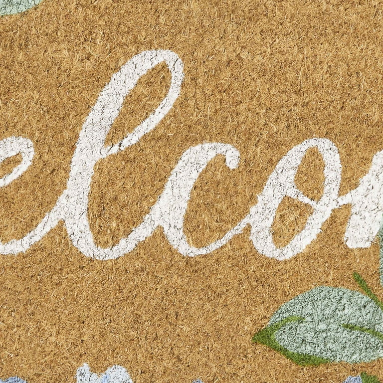 Bunny and Floral Outdoor Coir Doormat, Natural and Pink, 30" x 18",Easter by My Texas House | Walmart (US)