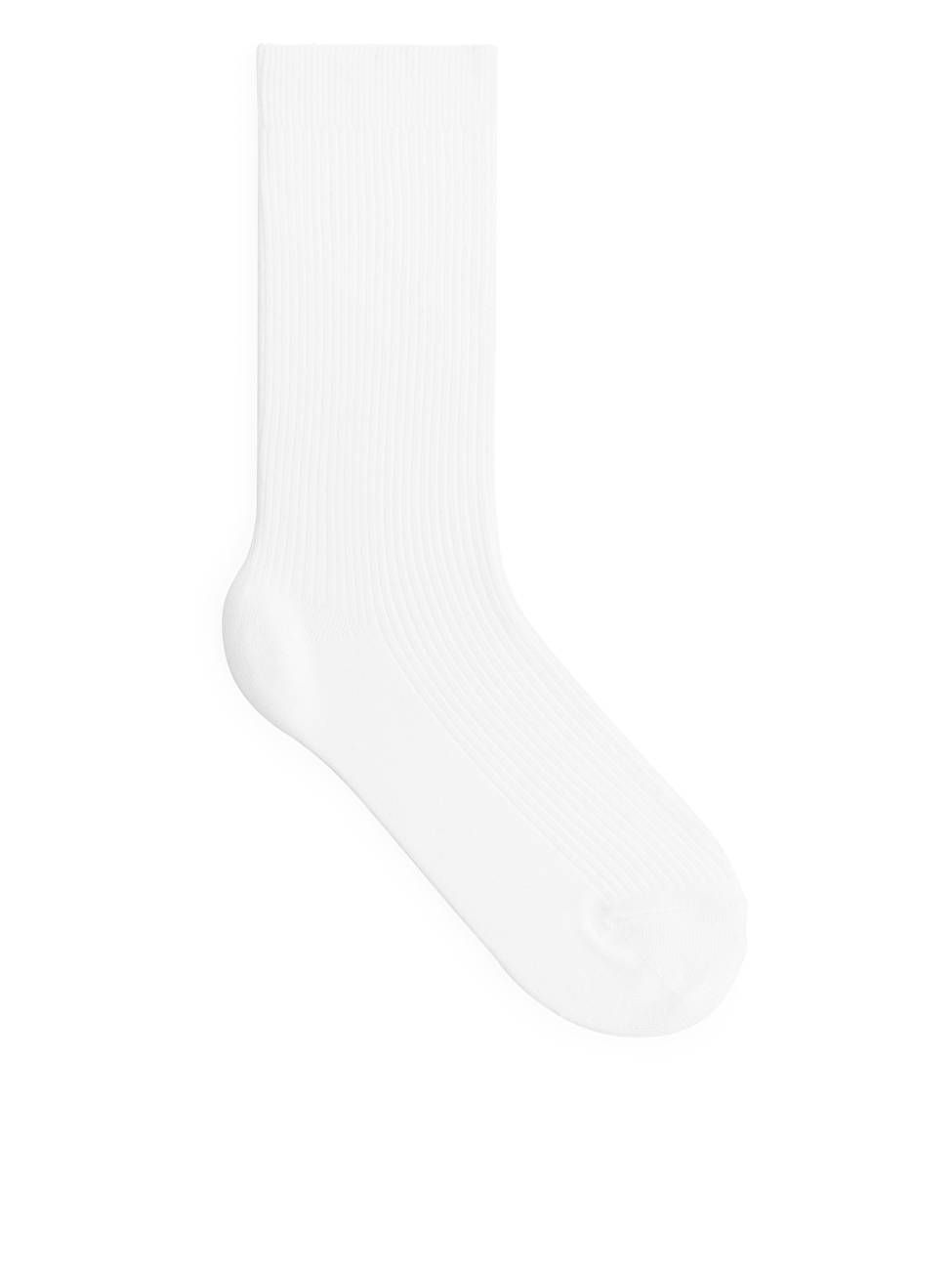 Cotton Rib Socks - White - ARKET GB | ARKET