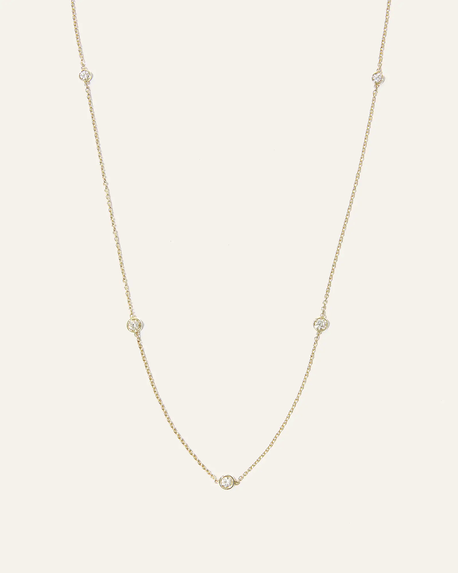 14K Gold Diamond Bezel Station Necklace | Quince