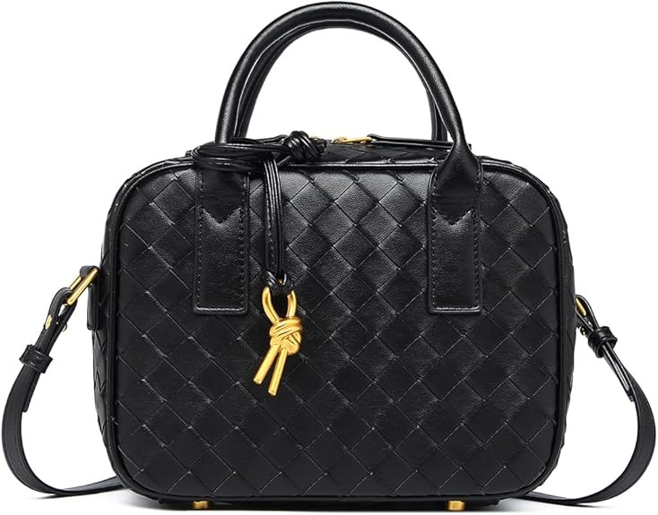 Woven Bag for Women, Trendy Woven Purse Crossbody Bags for Women Top Handle Handbag PU Leather Cu... | Amazon (US)