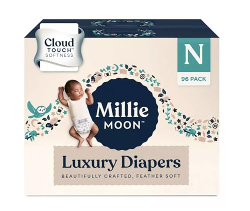 Millie Moon Luxury Diapers - Newborn - (96ct) | Amazon (US)