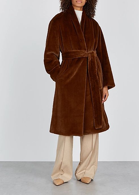 Brown faux fur coat | Harvey Nichols (Global)