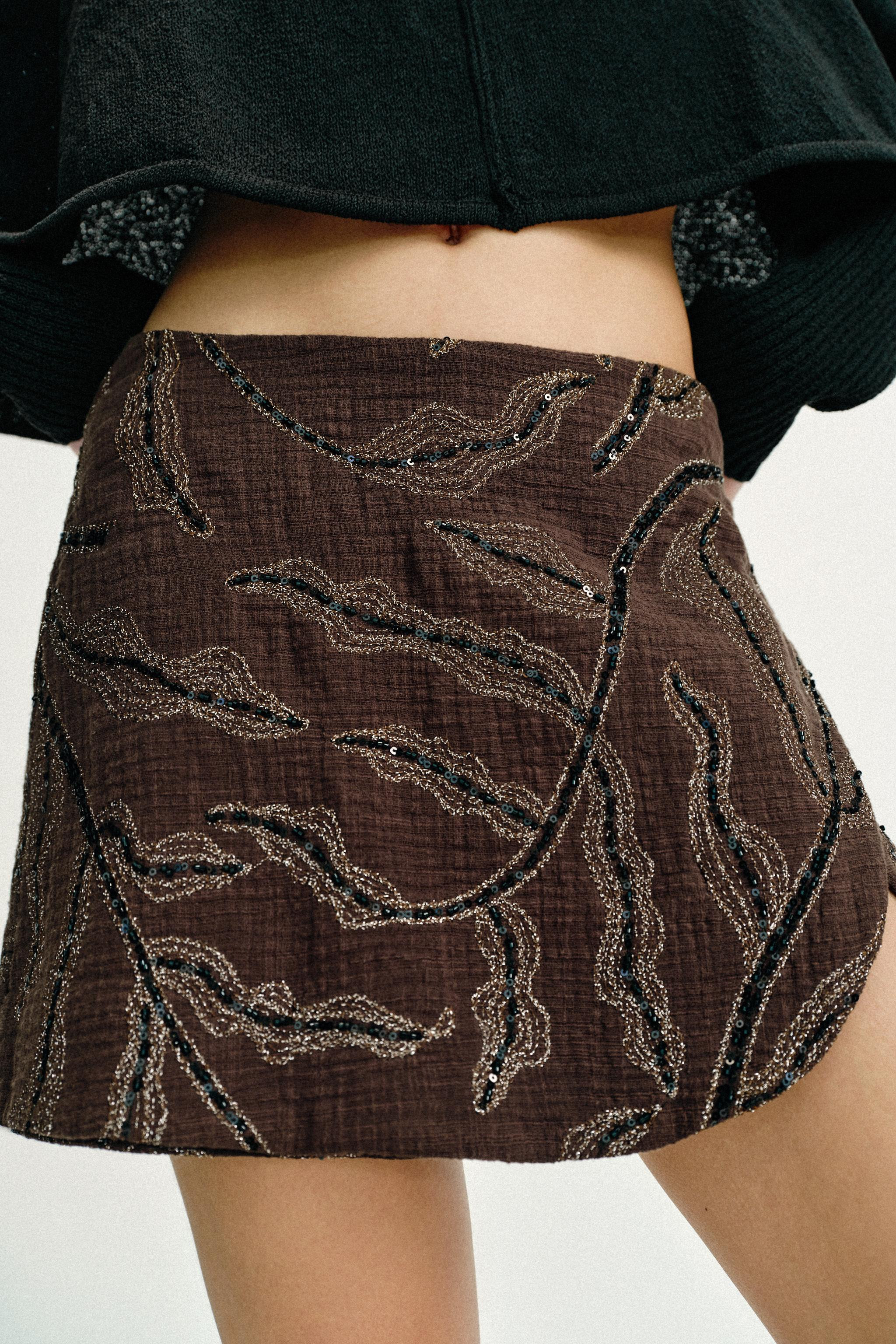 SEQUIN WRAP SKORT | Zara US