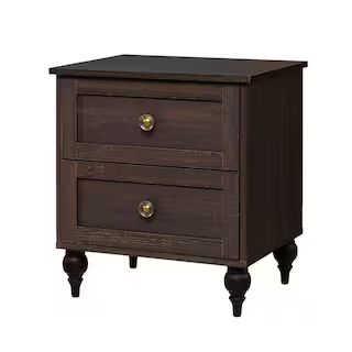 Wellington Brownish Grey 2-Drawer Nightstand (22.6 in H x 20.63 in W x 16.22 in D) | The Home Depot