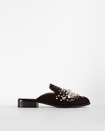 Pearl Studded Slide Loafers | Express