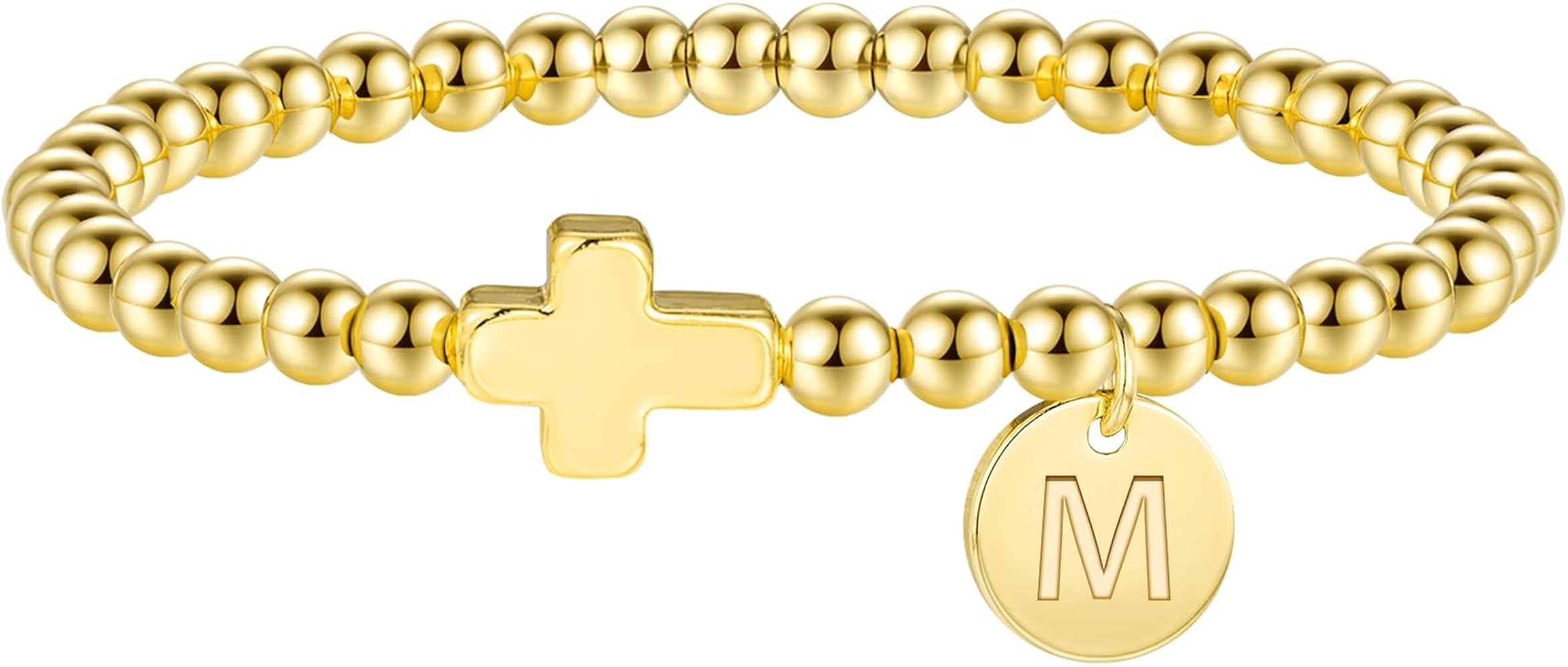 M MOOHAM Easter Basket Stuffers - Easter Gifts for Teen Girls, Cross Bracelet for Women Letter A-... | Amazon (US)