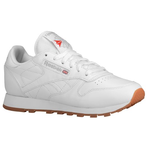 Reebok Classic Leather - Women's Running Shoes - White / Gum, Size 6.0 | Eastbay