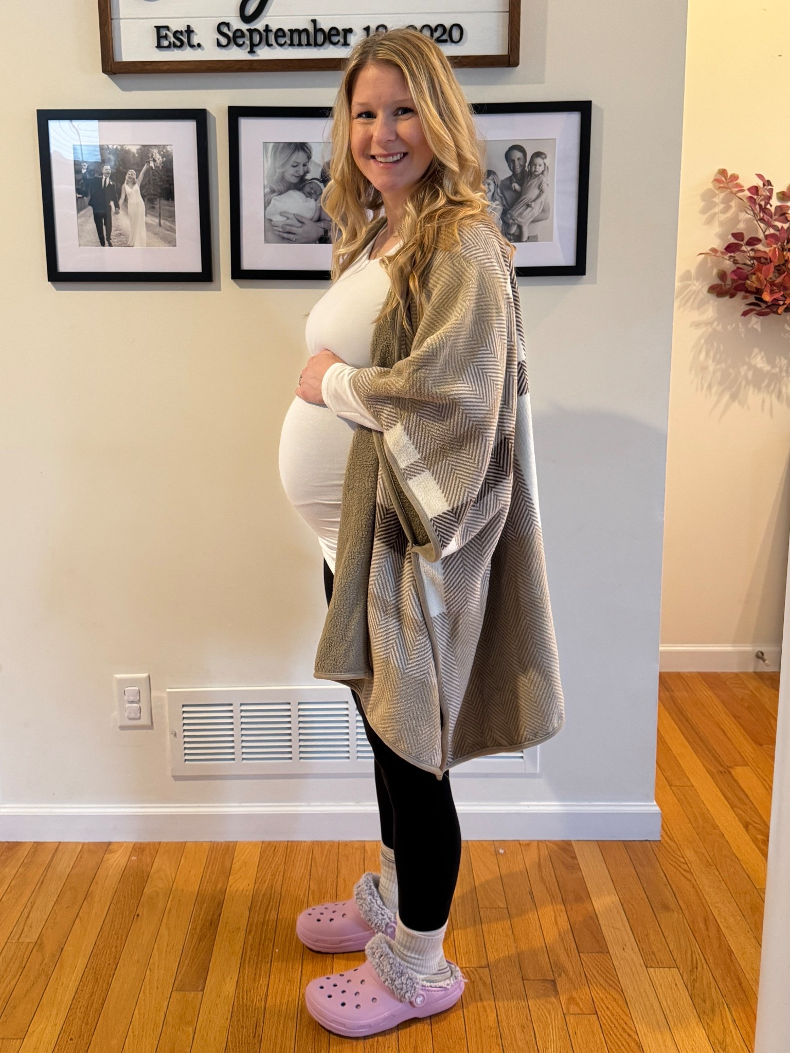 I live in this cozy wrap!  Perfect for around the house ❄️

Cozy winter wear | shawl | wrap | fleece | crocs slippers | maternity style | maternity leggings | plaid cardigan | comfy | gift idea for women | 

#LTKmomlife #LTKBump #LTKGiftGuide
