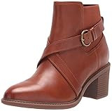 Clarks Women's Scene Strap Ankle Boot, Caramel Leather, 6.5 Medium | Amazon (US)