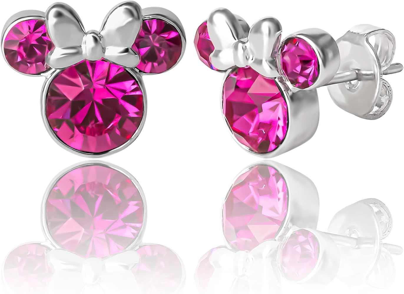 Disney Womens Minnie Mouse Birthstone Stud Earrings - Minnie Mouse Earrings - Birthstone Jewelry ... | Amazon (US)