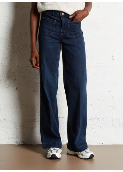JEAN LARGE EN COTON MéLANGé DENIM BRUT MAISON 123 - FEMME | Place des Tendances | Place des tendances (FR)