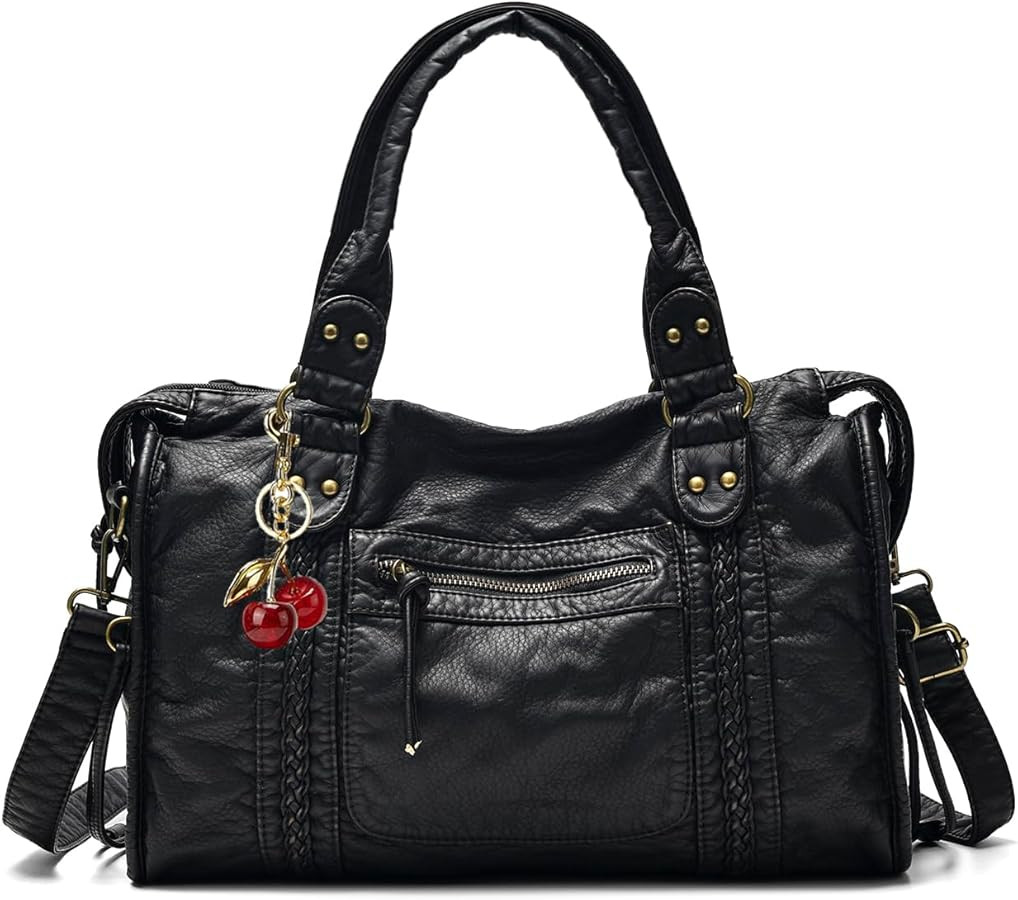 Crossbody Bag for Women,Large Vintage Washed Leather Handbag Purse,Y2K Summer Hobo 2025 Shoulder ... | Amazon (US)