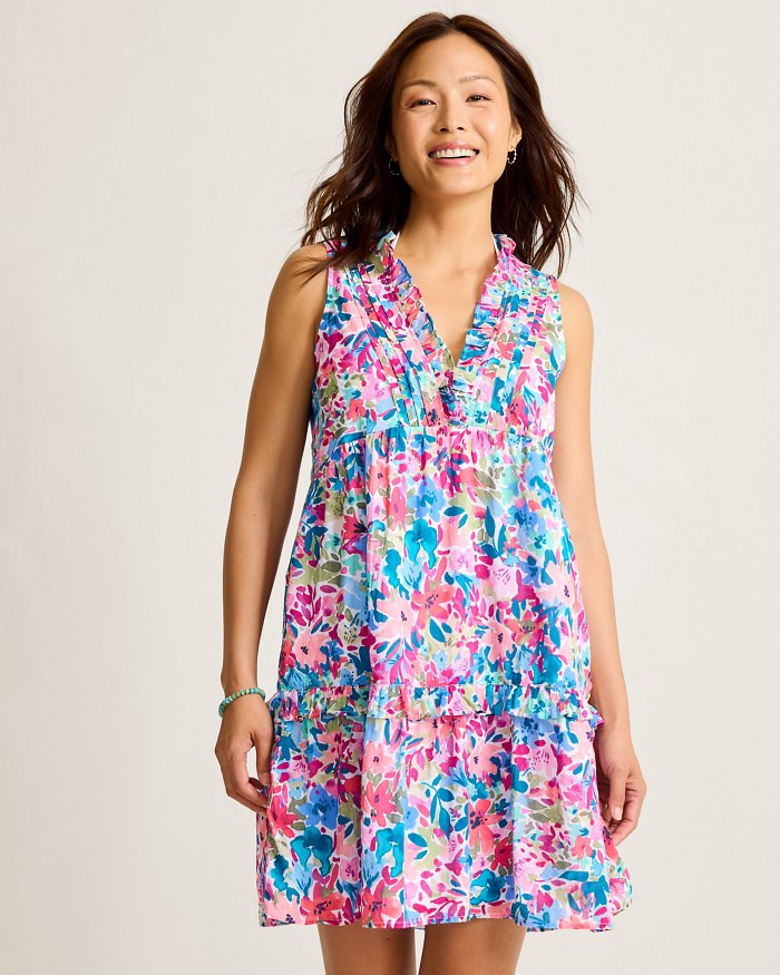 Catalina Coast Watercolor Floral Tiered Coverup Dress | Tommy Bahama