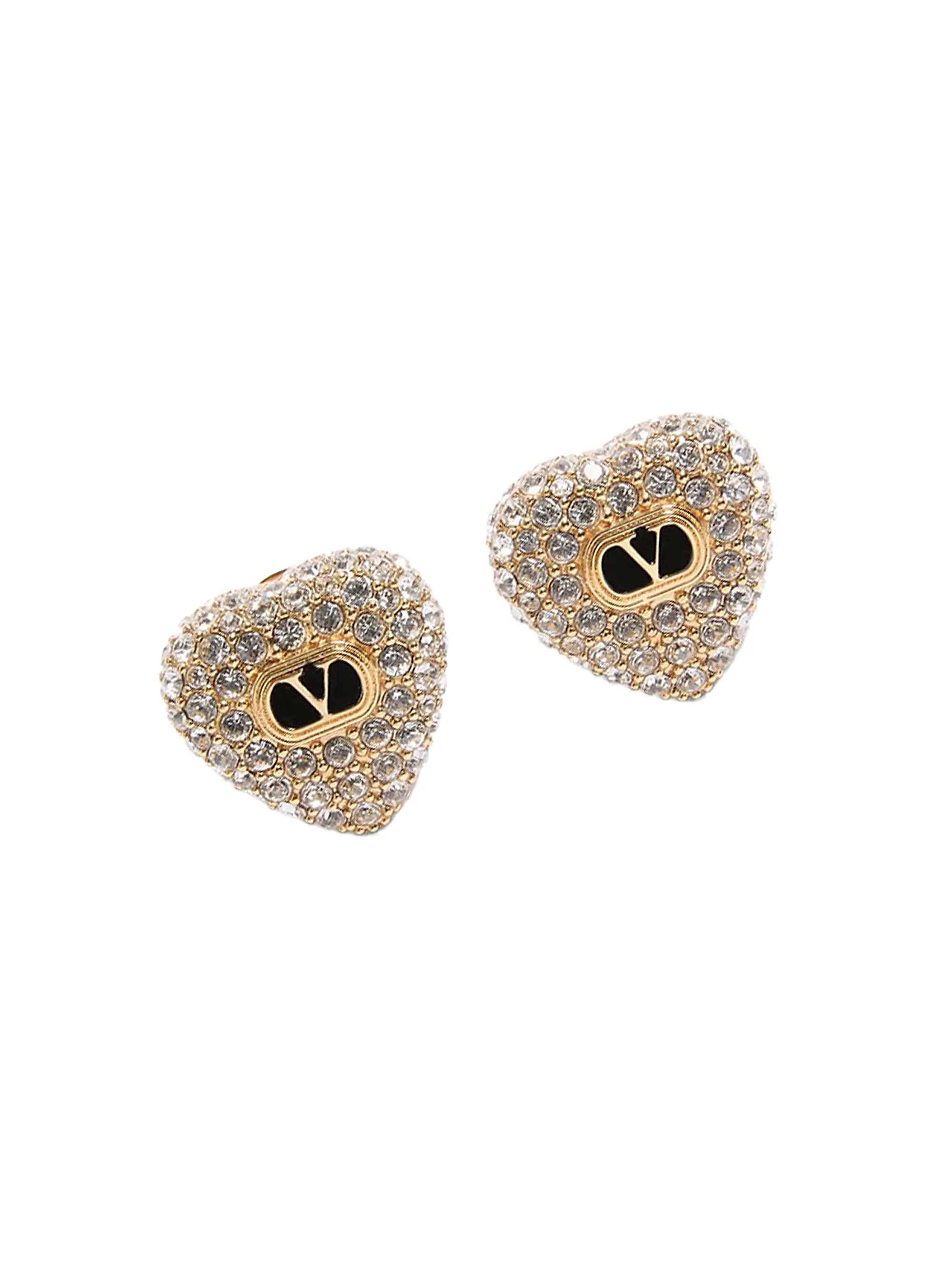 Valentino Garavani Coeur Royal Earrings in Metal, Enamel and Swarovski® Crystals | Saks Fifth Av... | Saks Fifth Avenue