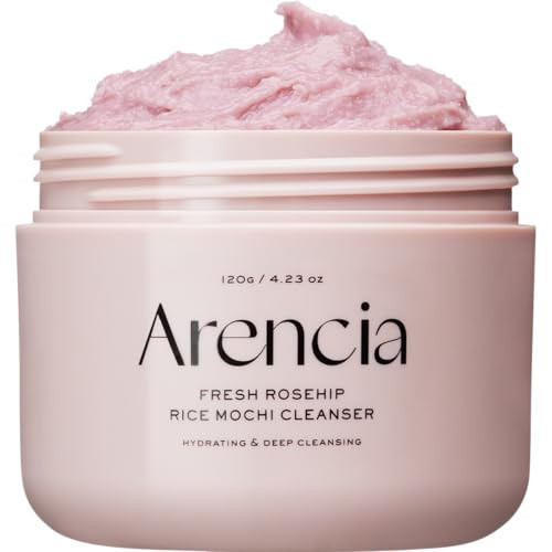 Arencia Rosehip Brightening Rice Mochi Face Cleanser & Daily Scrub - Moisturizing, Exfoliating & Deep-Cleansing - All Skin Types with Rice Powder & Rice Water (4.23oz) | Amazon (US)