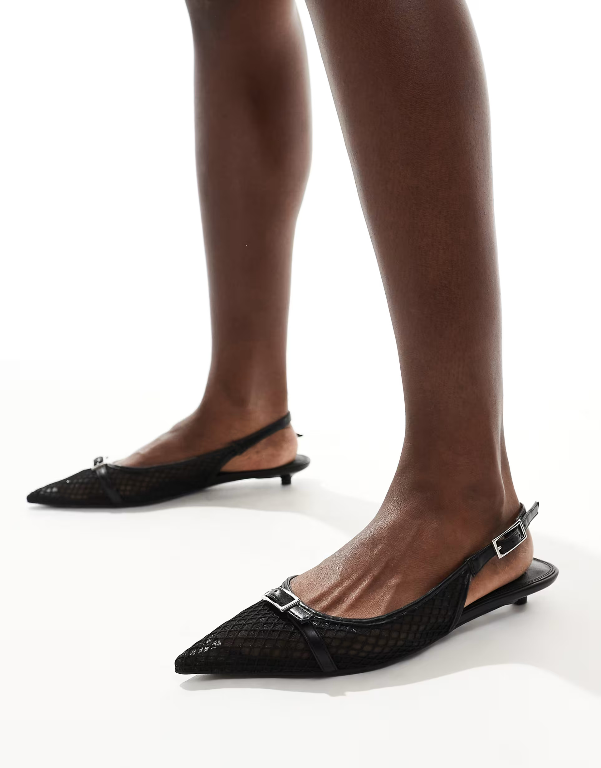 ASOS DESIGN Lire slingback mesh ballet in black | ASOS (Global)