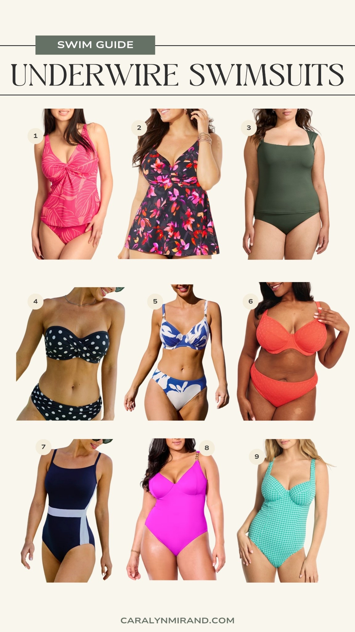 Underwire swimsuits in tankini, bikini, and one piece. 

#LTKSeasonal #LTKTravel #LTKSwim