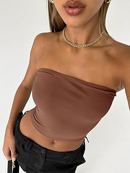 Trendy Queen Womens 3 Pack Tube Tops Crop Tops Going Out Strapless Basic Backless Bandeau Bra Sum... | Amazon (US)