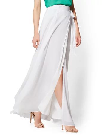 White Wrap Maxi Skirt | New York & Company